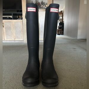 Hunter Black Tall Rain Boots